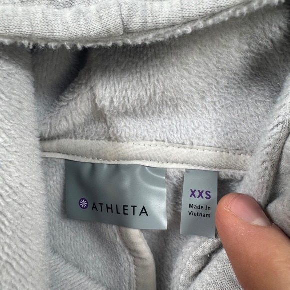 Athleta‎ Gray Full Zip Hoodie Sweatshirt Jacket Athleisure Womens XXS - Picture 3 of 8